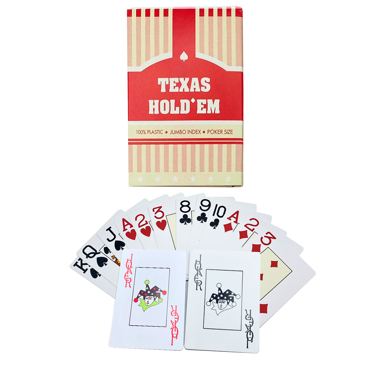 Foto 2 pulgar | Baraja Cartas De Poker Plastificadas Naipe Casino Color Rojo