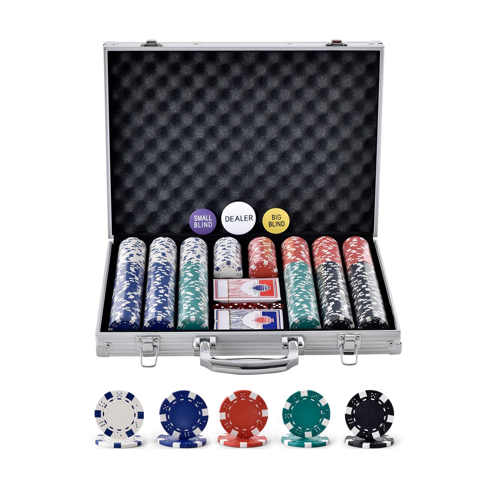 Foto 1 | Juego De Fichas De Póquer Vevor De 500 Piezas Con Caja De Aluminio De 11,5 G - Venta Internacional.