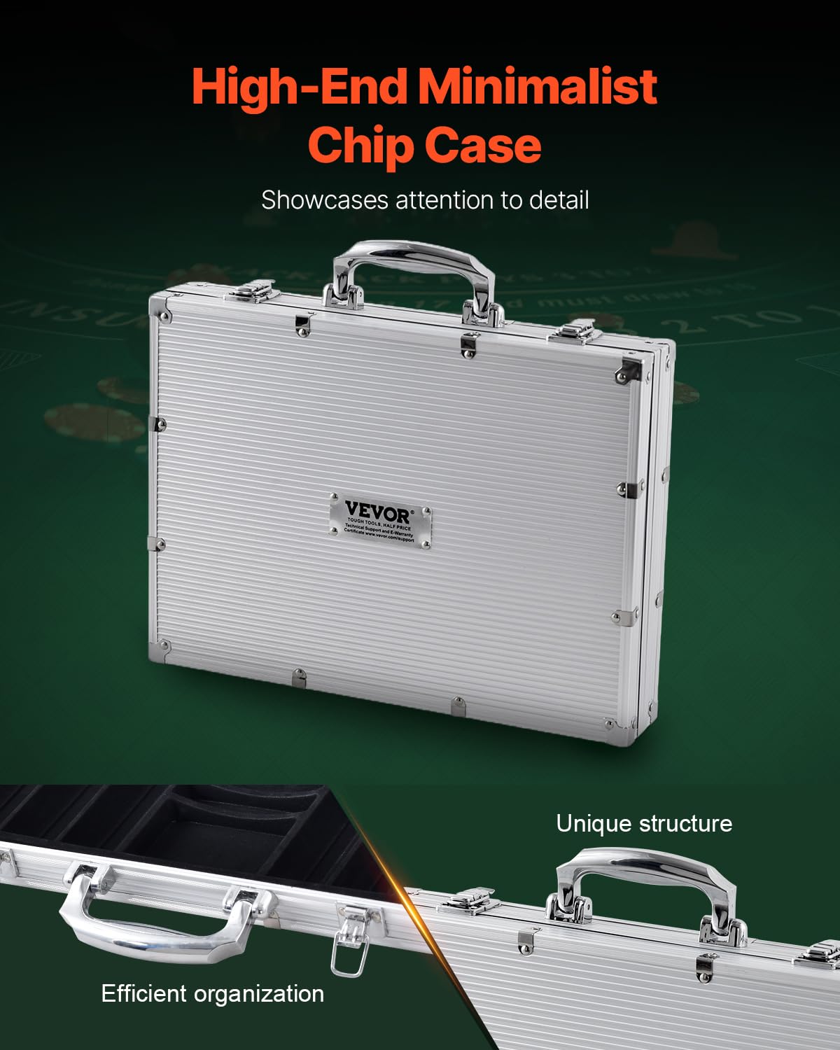 Foto 6 | Set De Póker Vevor De 500 Piezas Con Funda De Aluminio Y 11,5 G Casino Ch - Venta Internacional.