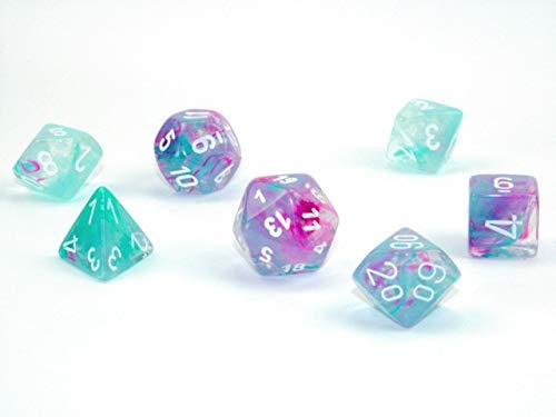 Foto 2 | Juego De Dados Poliédricos Chessex Nebula Wisteria Con Luminaria Blanca - Venta Internacional.