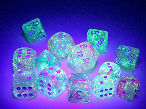 Foto 3 | Juego De Dados Poliédricos Chessex Nebula Wisteria Con Luminaria Blanca - Venta Internacional.