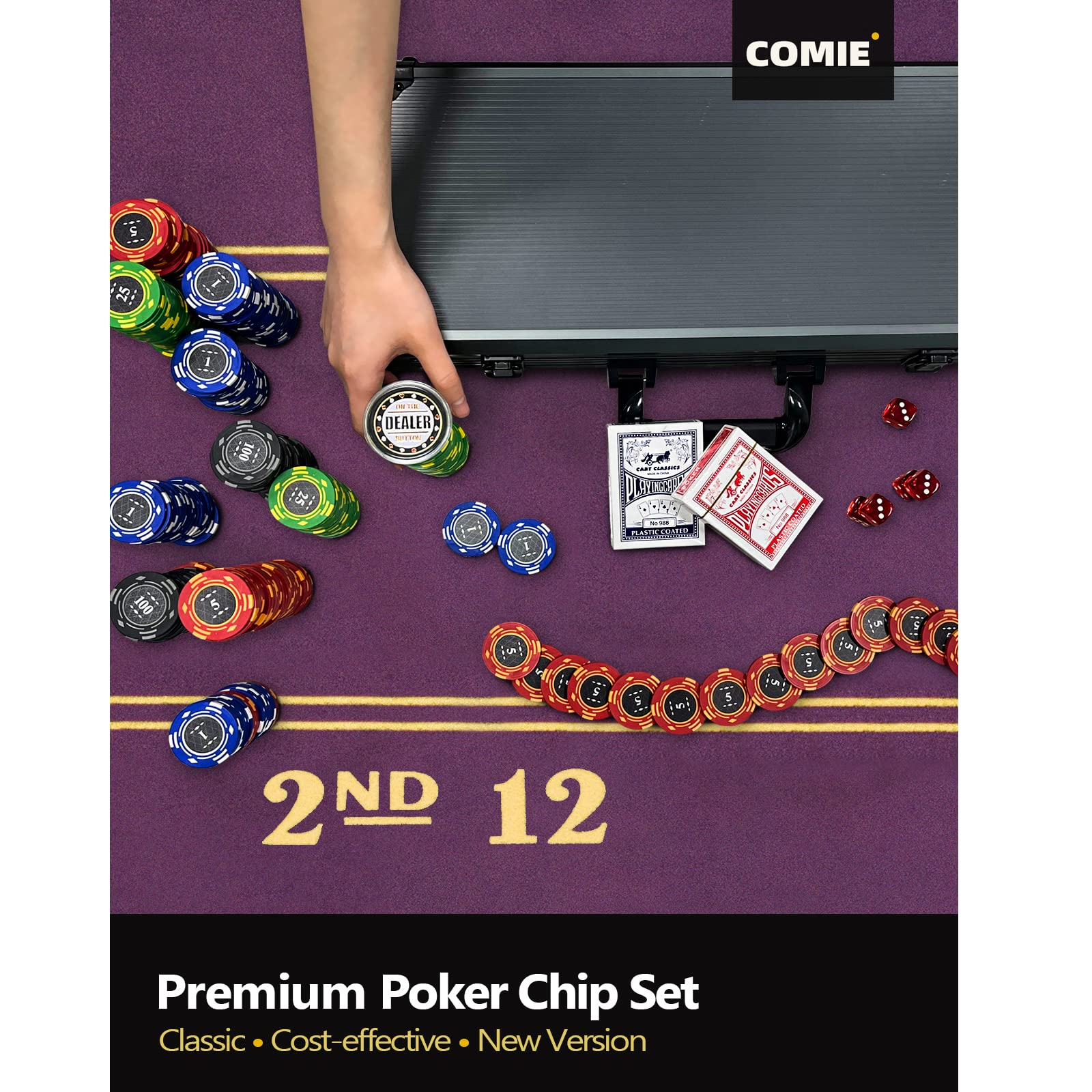 Foto 7 pulgar | Juego De Fichas De Póquer Comie Clay, 14 G, 400 Piezas, Con Funda De Lujo - Venta Internacional.