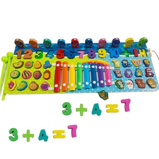Foto 1 | Xilófono De Juguete Didáctico De Madera Montessori Para Niños Con Números - Venta Internacional.