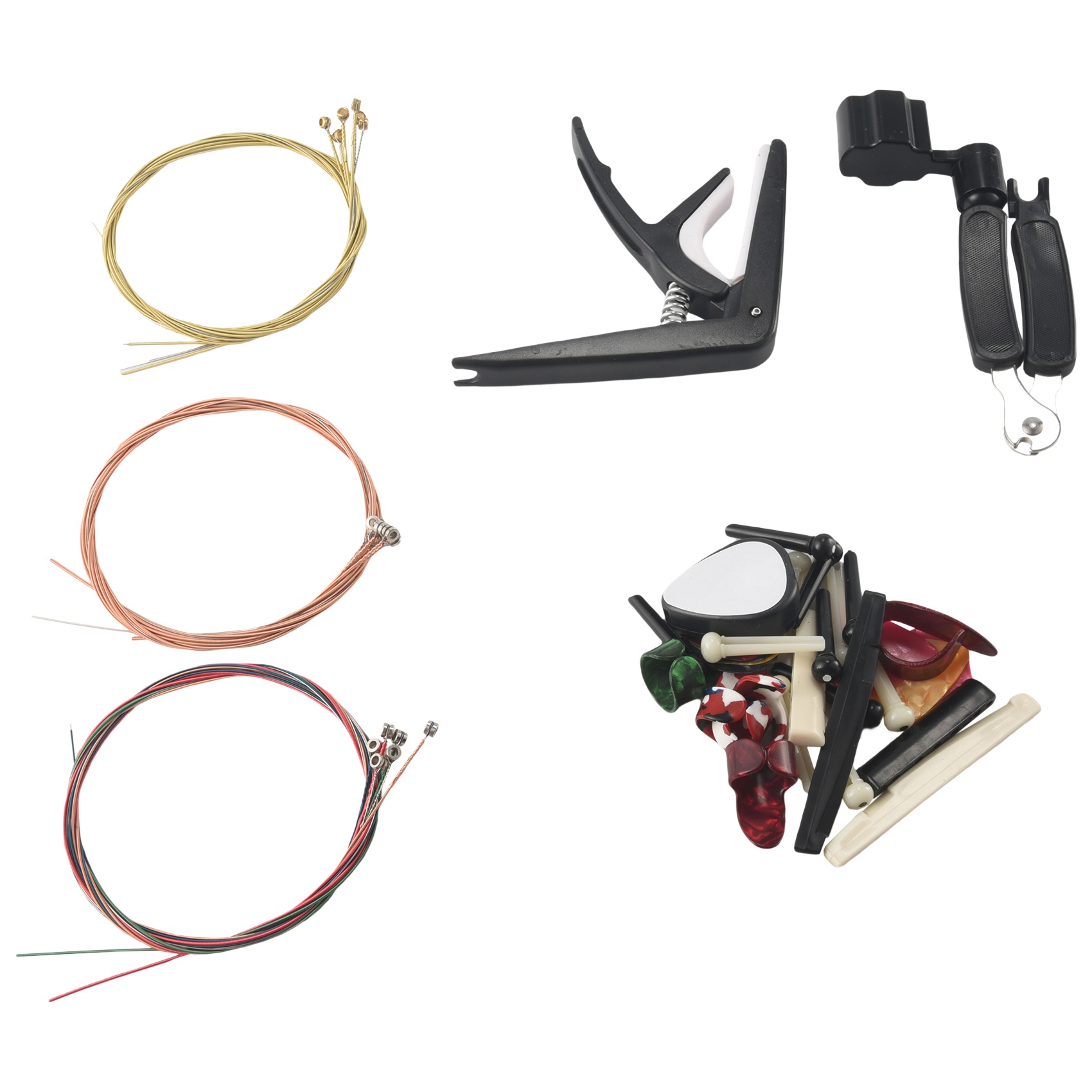 Kit De Accesorios Para Guitarra De 34 Piezas Con Cejilla, Afinador, Púas Y Más - Venta Internacional.