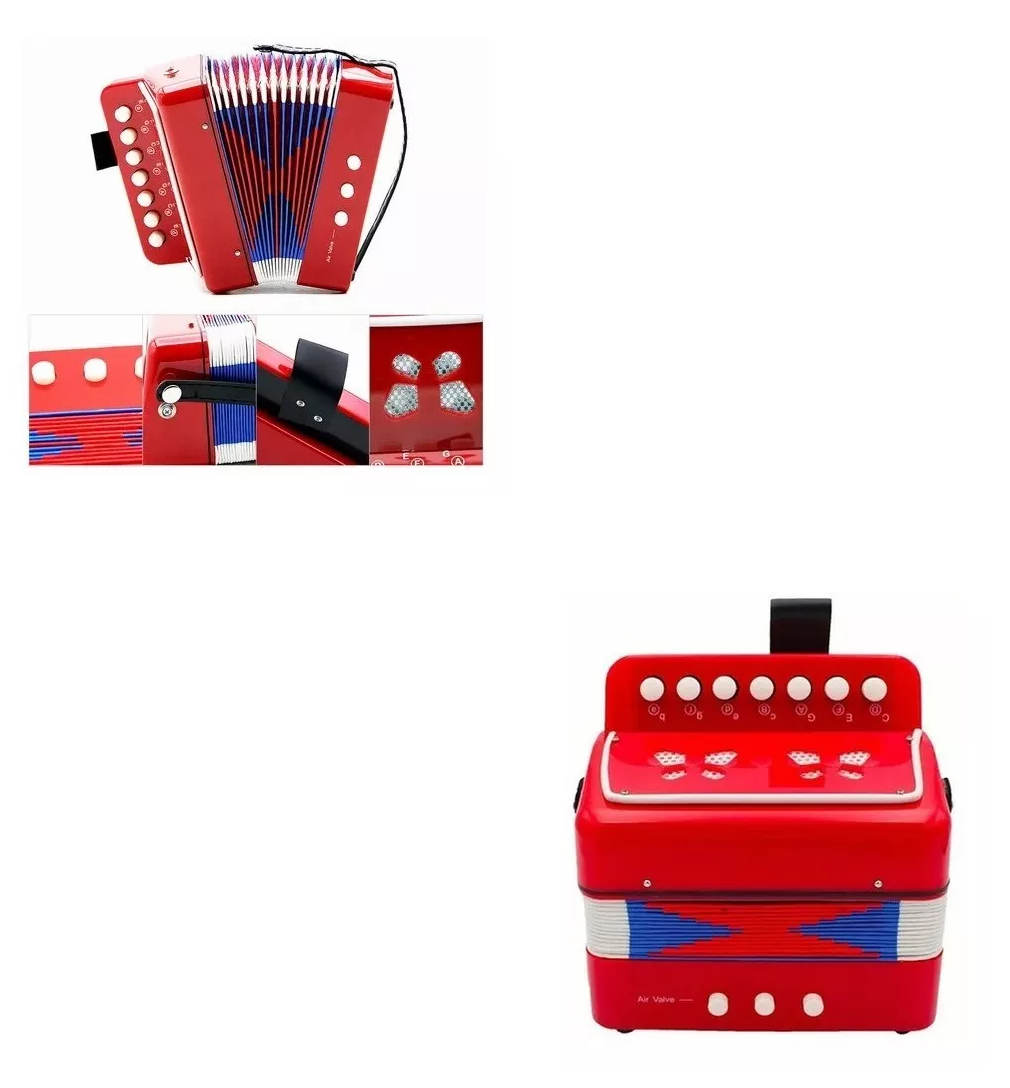 Foto 2 | Mini Acordeón Infantil Juguete Musical Educativo Niños Rojo