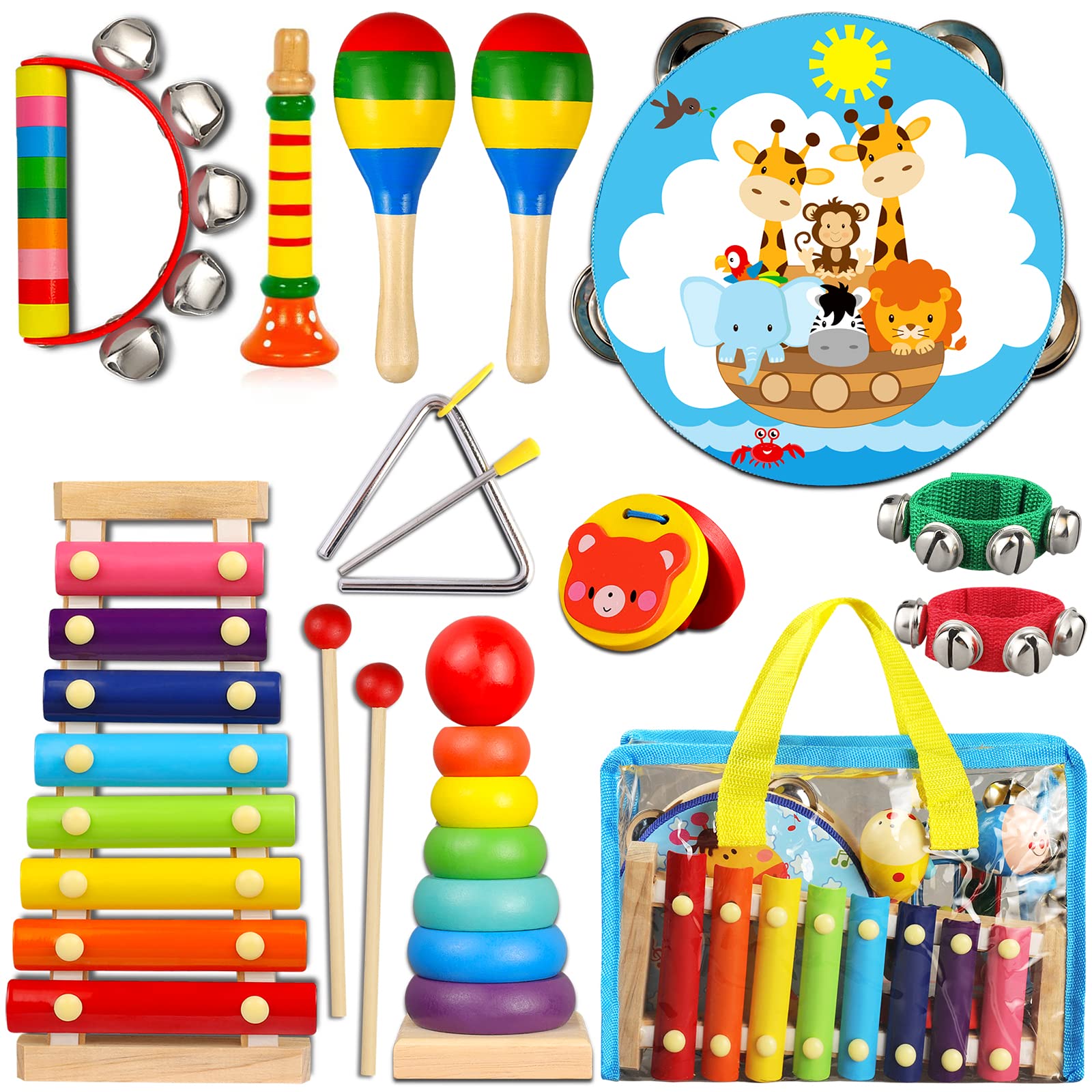 Venta Internacional - Instrumentos Musicales Looikoos Set de Percusión de Madera para Niños Pequeños