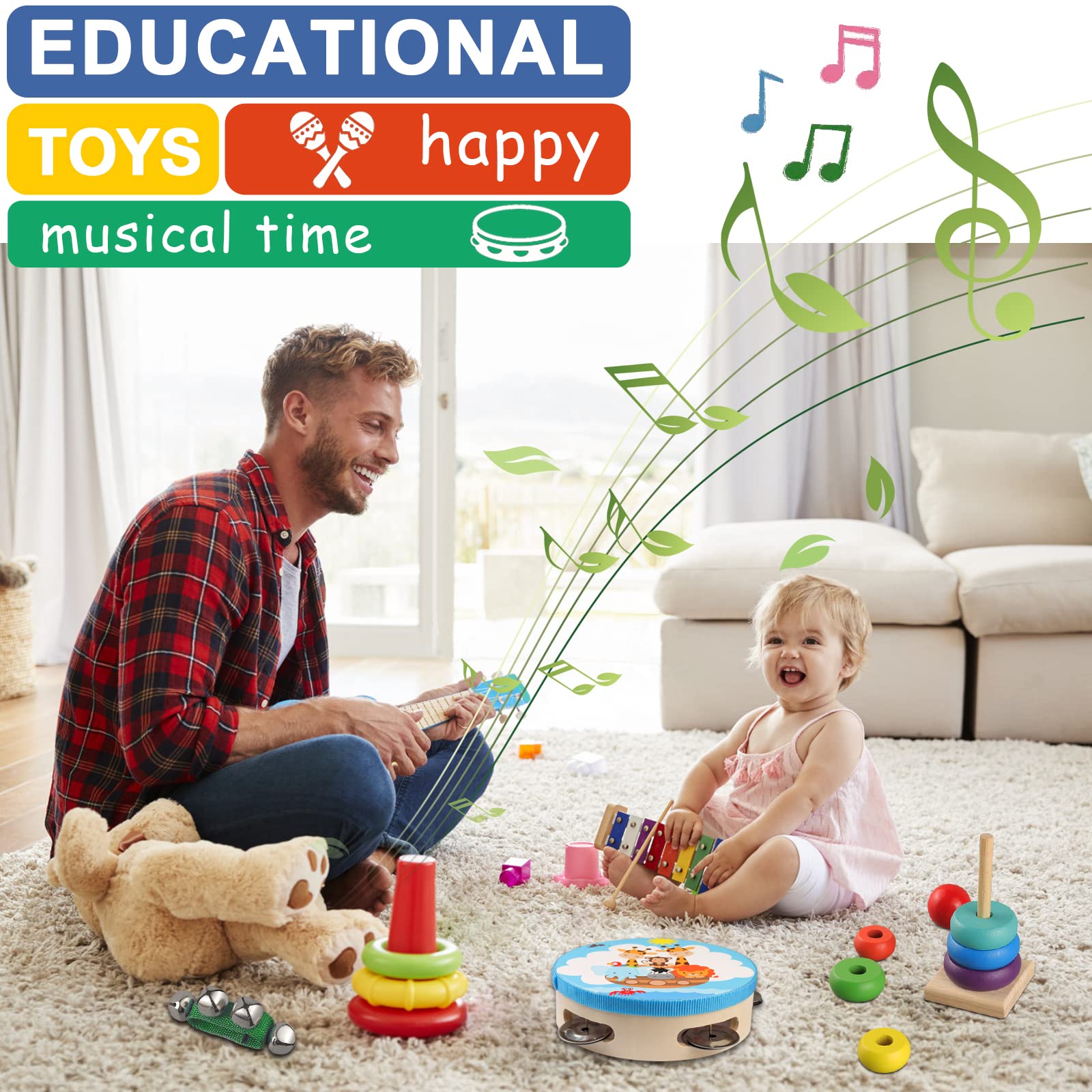 Foto 3 pulgar | Venta Internacional - Instrumentos Musicales Looikoos Set de Percusión de Madera para Niños Pequeños