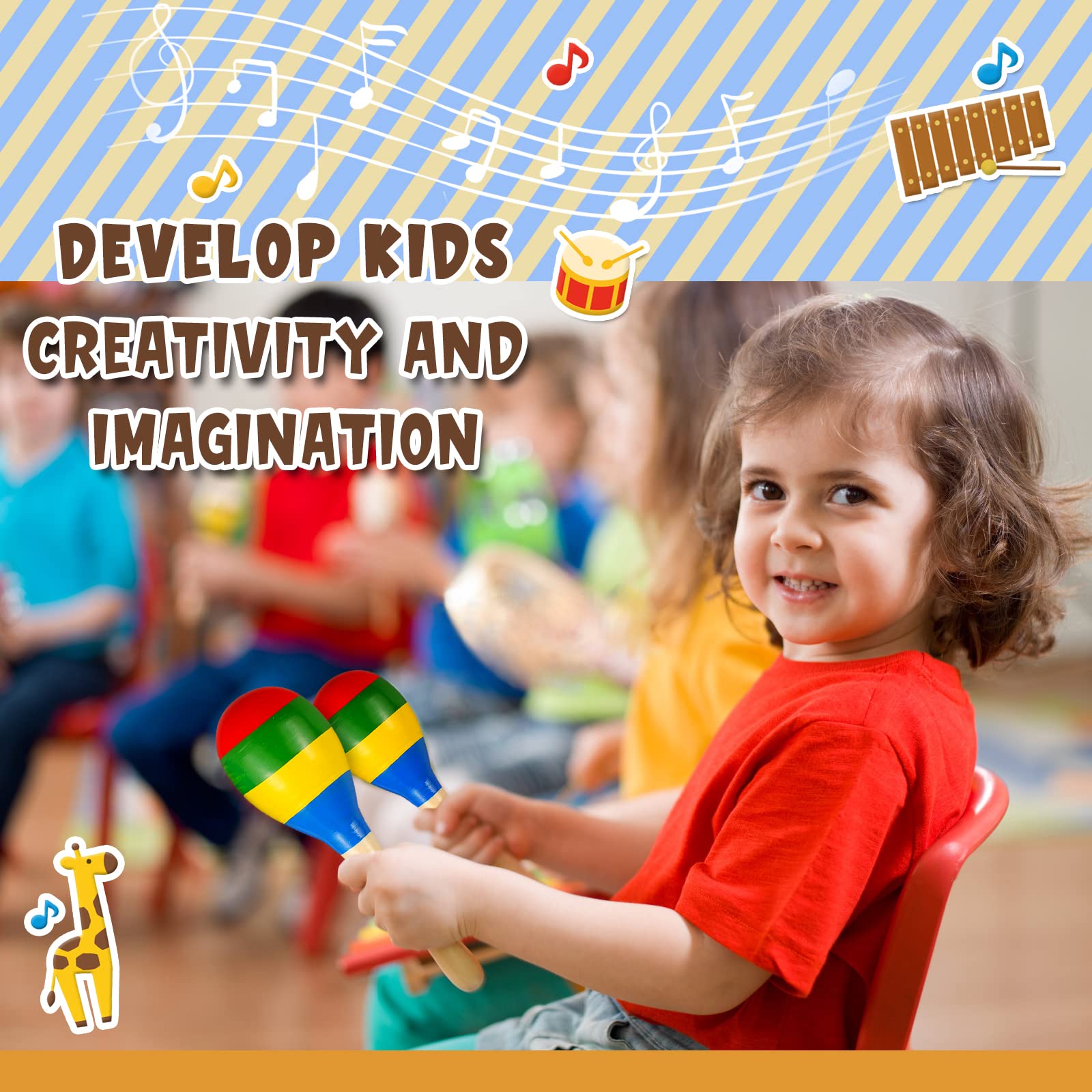 Foto 7 pulgar | Venta Internacional - Instrumentos Musicales Looikoos Set de Percusión de Madera para Niños Pequeños
