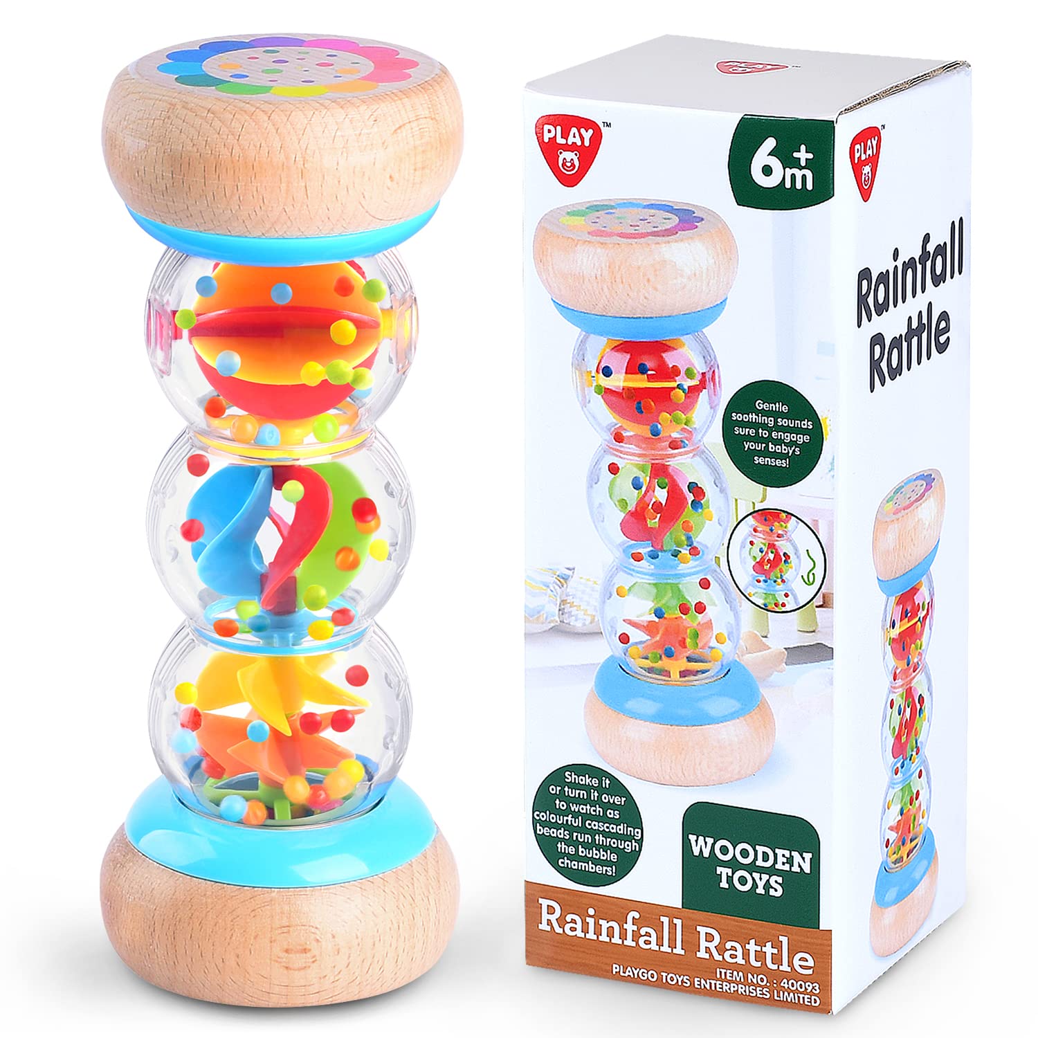 Venta Internacional - Juguete de Madera Rain Stick Play Rainmaker de 7 Pulgadas para Bebé de 6 a 12 Meses