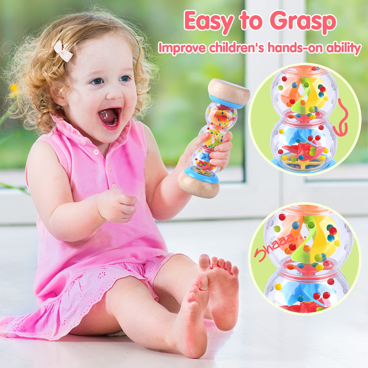 Foto 5 pulgar | Venta Internacional - Juguete de Madera Rain Stick Play Rainmaker de 7 Pulgadas para Bebé de 6 a 12 Meses