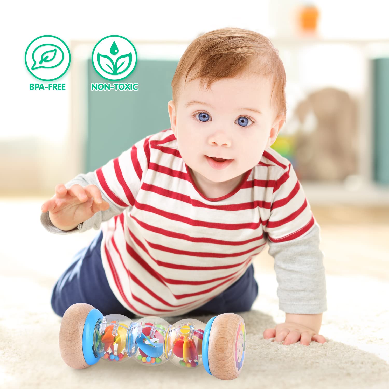 Foto 6 pulgar | Venta Internacional - Juguete de Madera Rain Stick Play Rainmaker de 7 Pulgadas para Bebé de 6 a 12 Meses