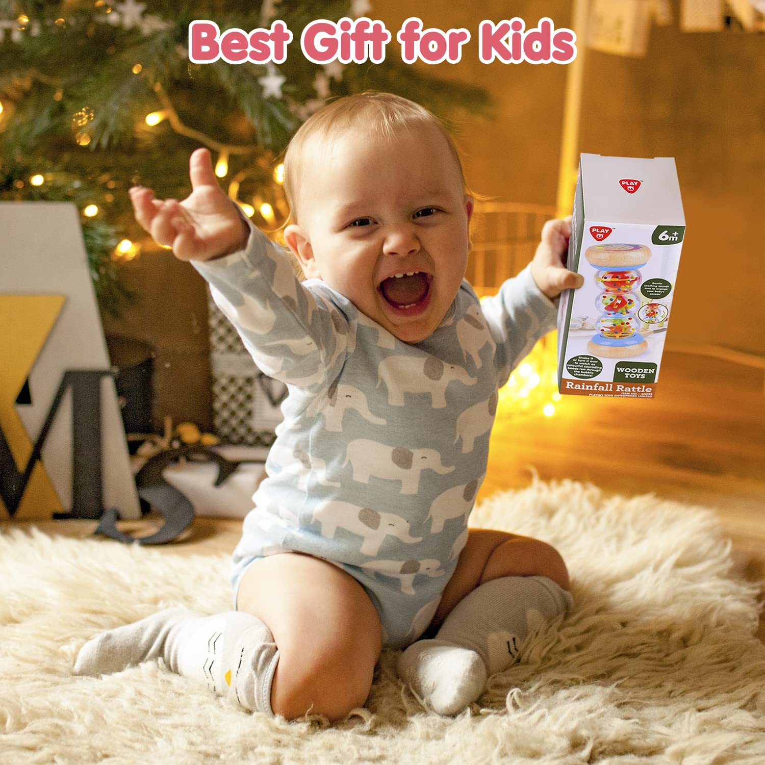 Foto 8 pulgar | Venta Internacional - Juguete de Madera Rain Stick Play Rainmaker de 7 Pulgadas para Bebé de 6 a 12 Meses