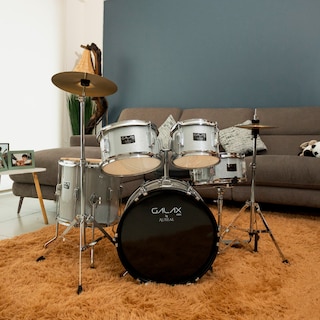 Foto 7 | Batería Acústica Aureal Galax Plateada para Niños