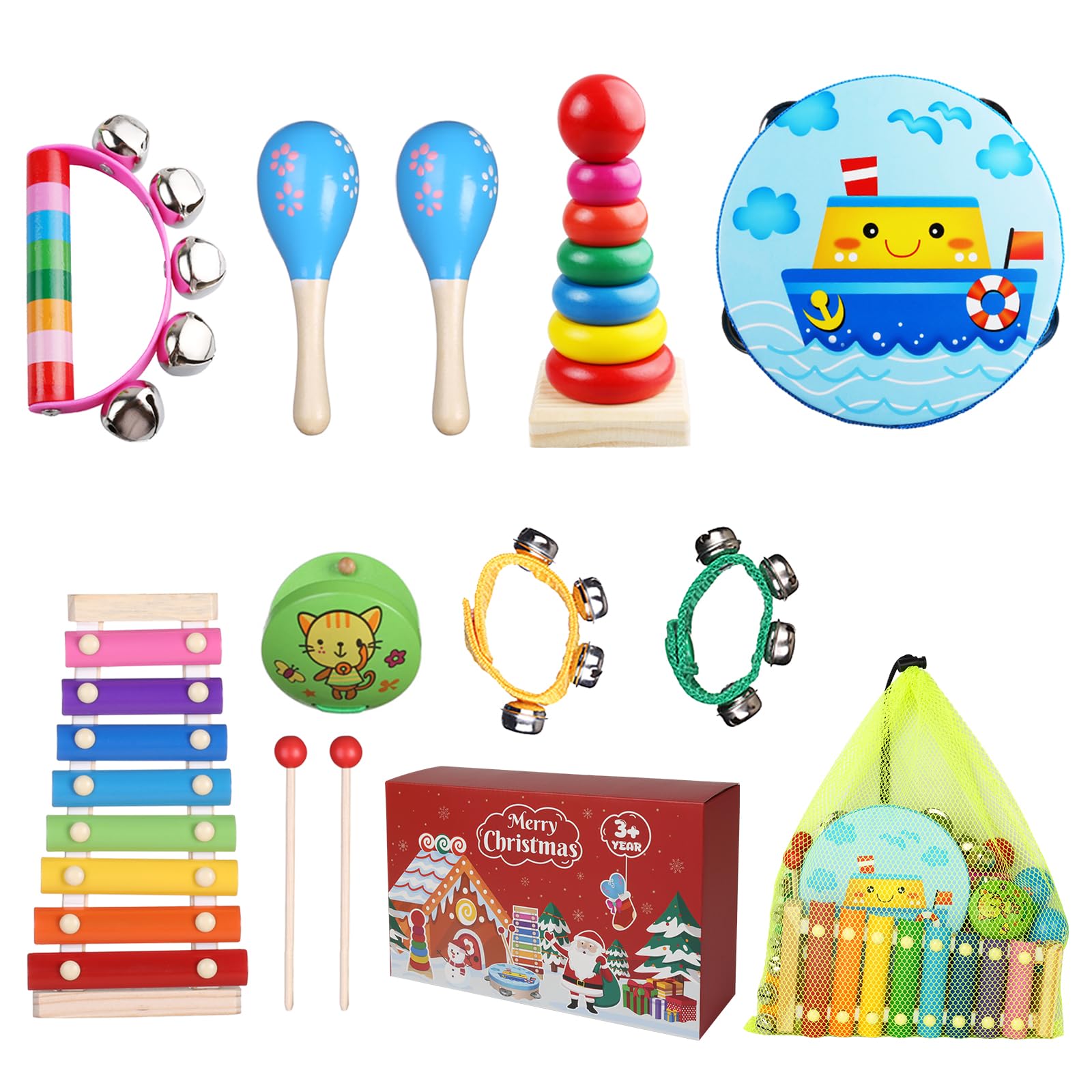 Foto 2 pulgar | Instrumentos Musicales Infantiles Para Niños Pequeños Con Bolsa, 11 Piezas - Venta Internacional.