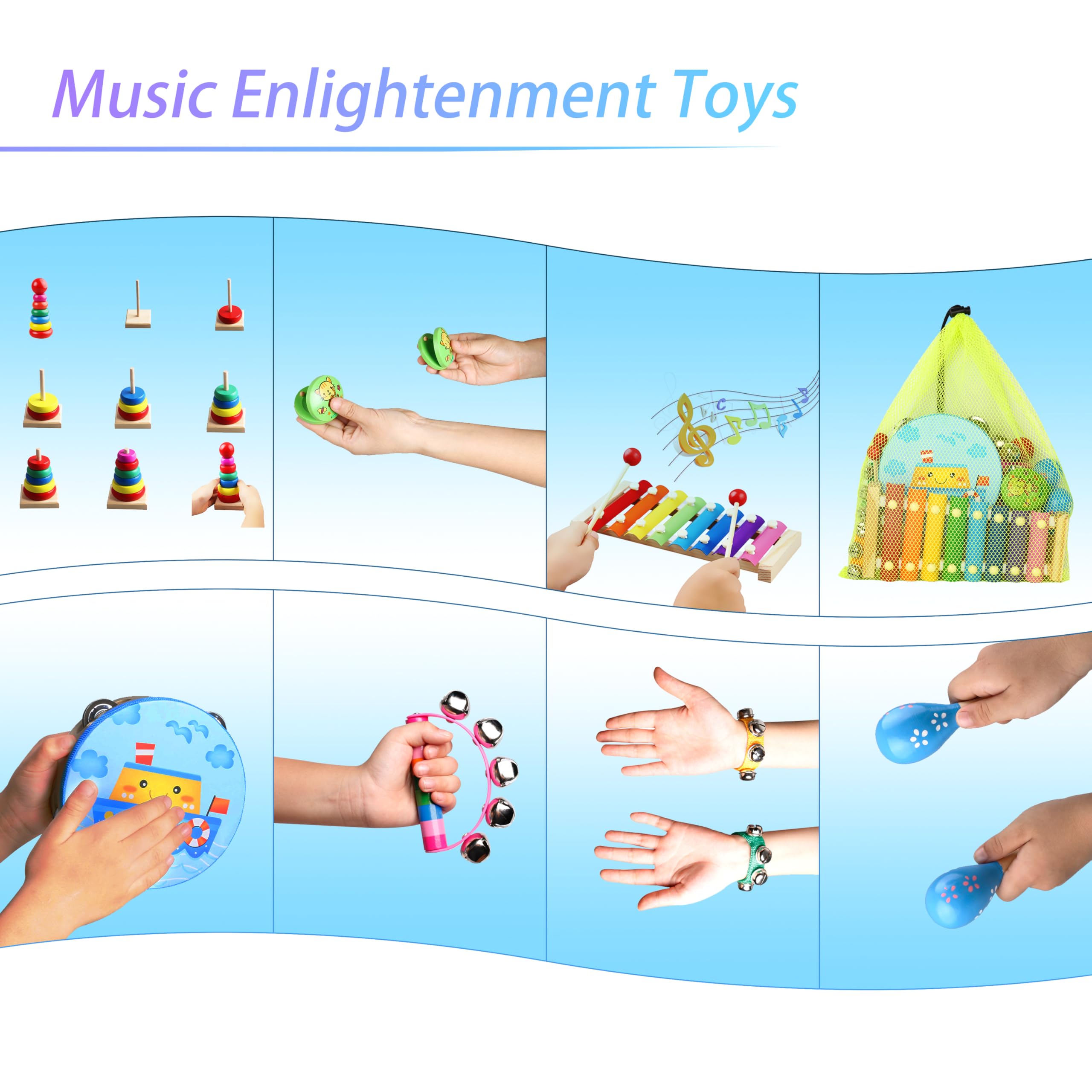 Foto 3 pulgar | Instrumentos Musicales Infantiles Para Niños Pequeños Con Bolsa, 11 Piezas - Venta Internacional.