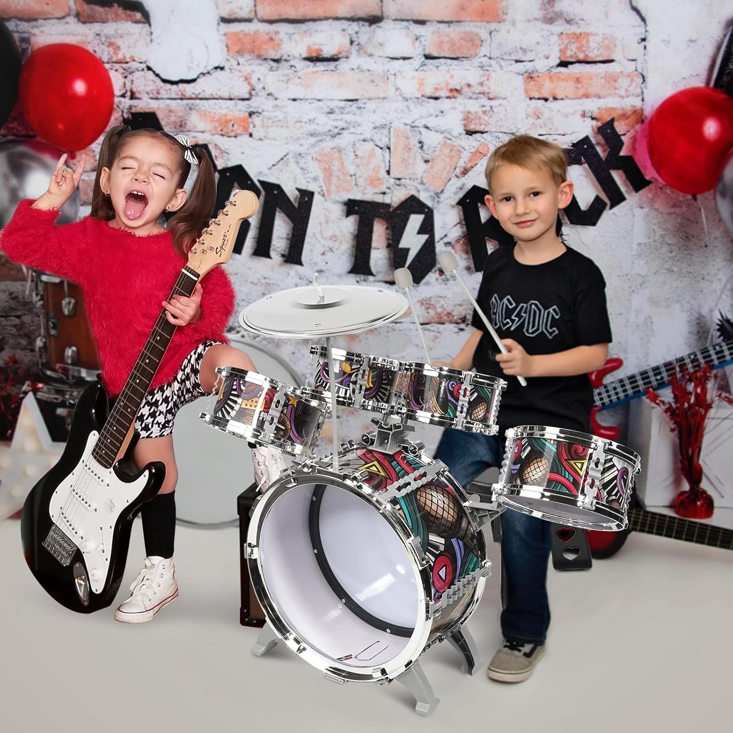 Foto 6 | Batería Raimy Toddlers De 5 Piezas High Mini Musical Jazz Kids - Venta Internacional.