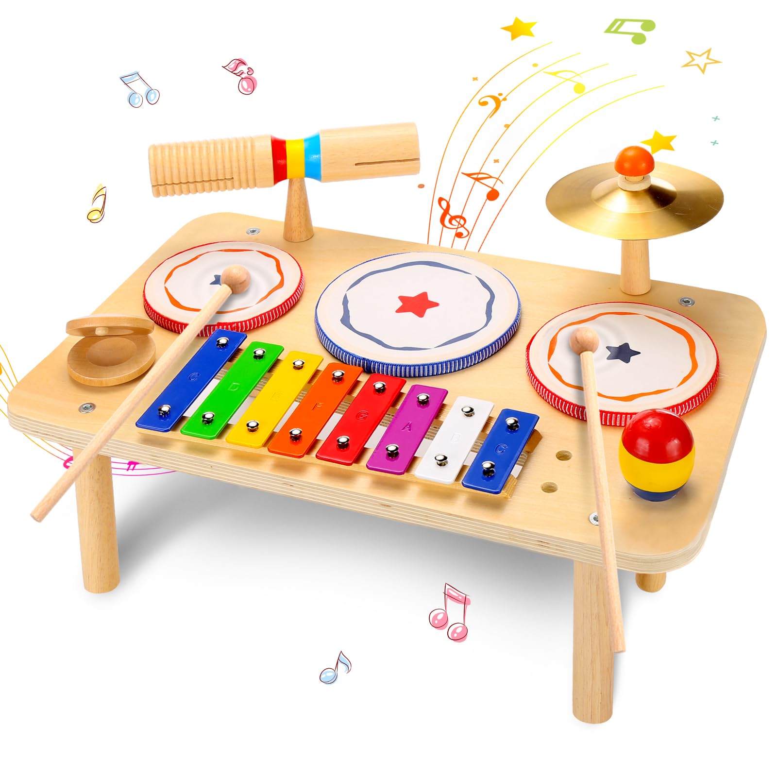 Set De Instrumentos Musicales Oathx Kids Drum Set De Xilófono 9 En 1 - Venta Internacional.