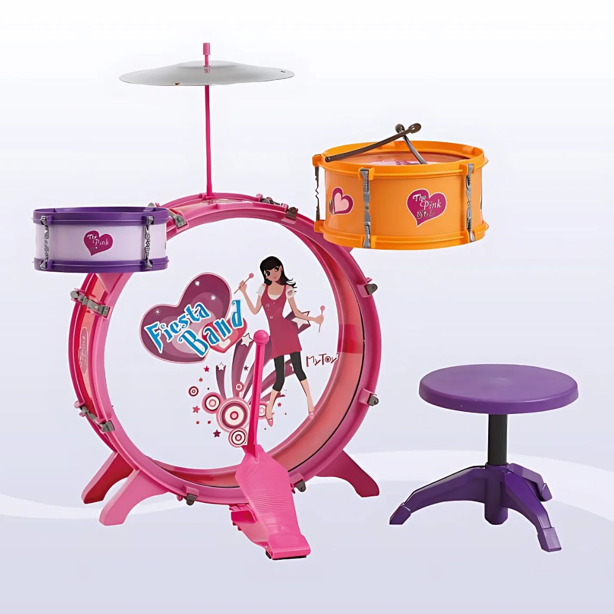 Bateria Infantil Mytoy Fiesta Band Rosa