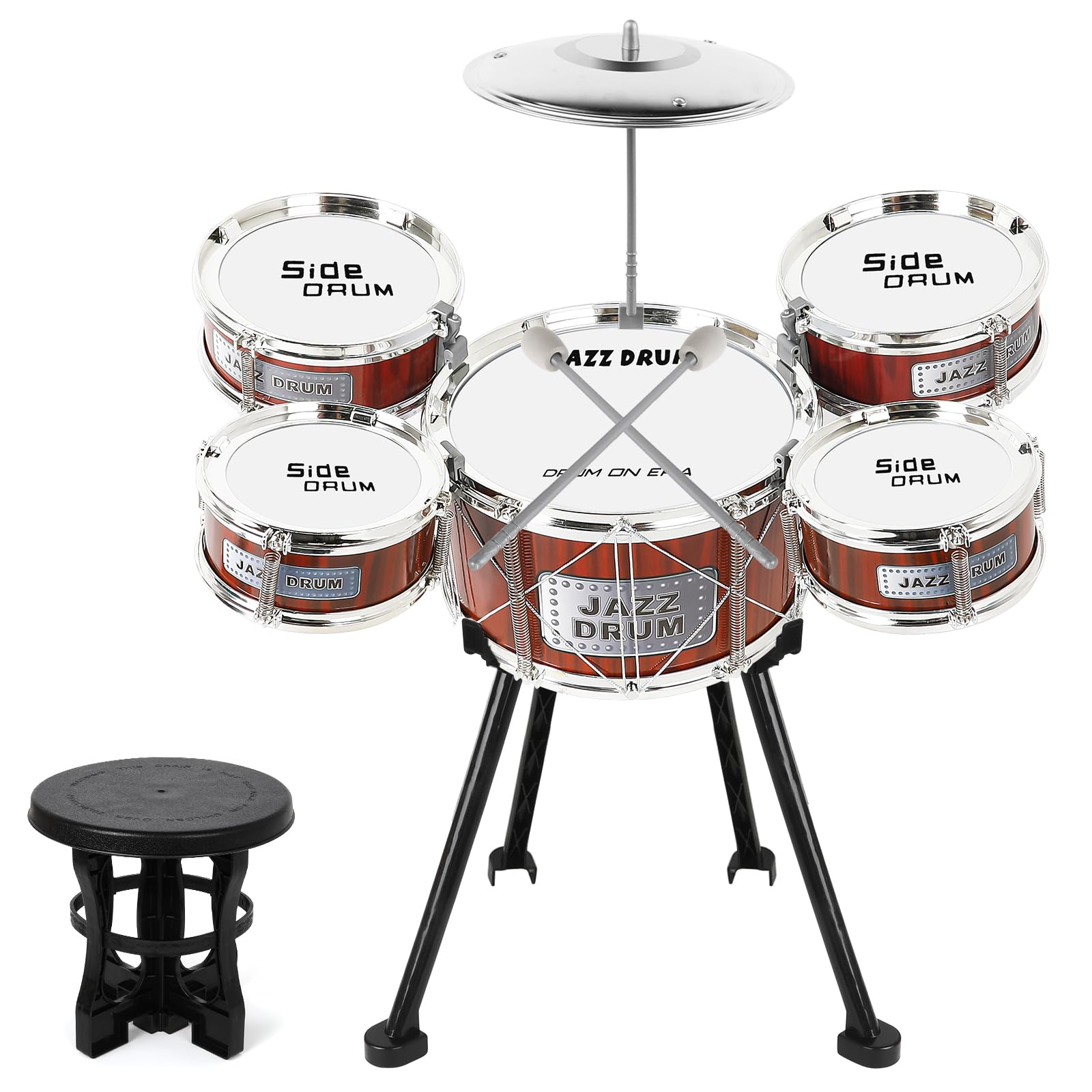 Foto 2 pulgar | Batería Infantil M Sanmersen Jazz Drum Kit De 8 Piezas Con Taburete Y Platillo - Venta Internacional.