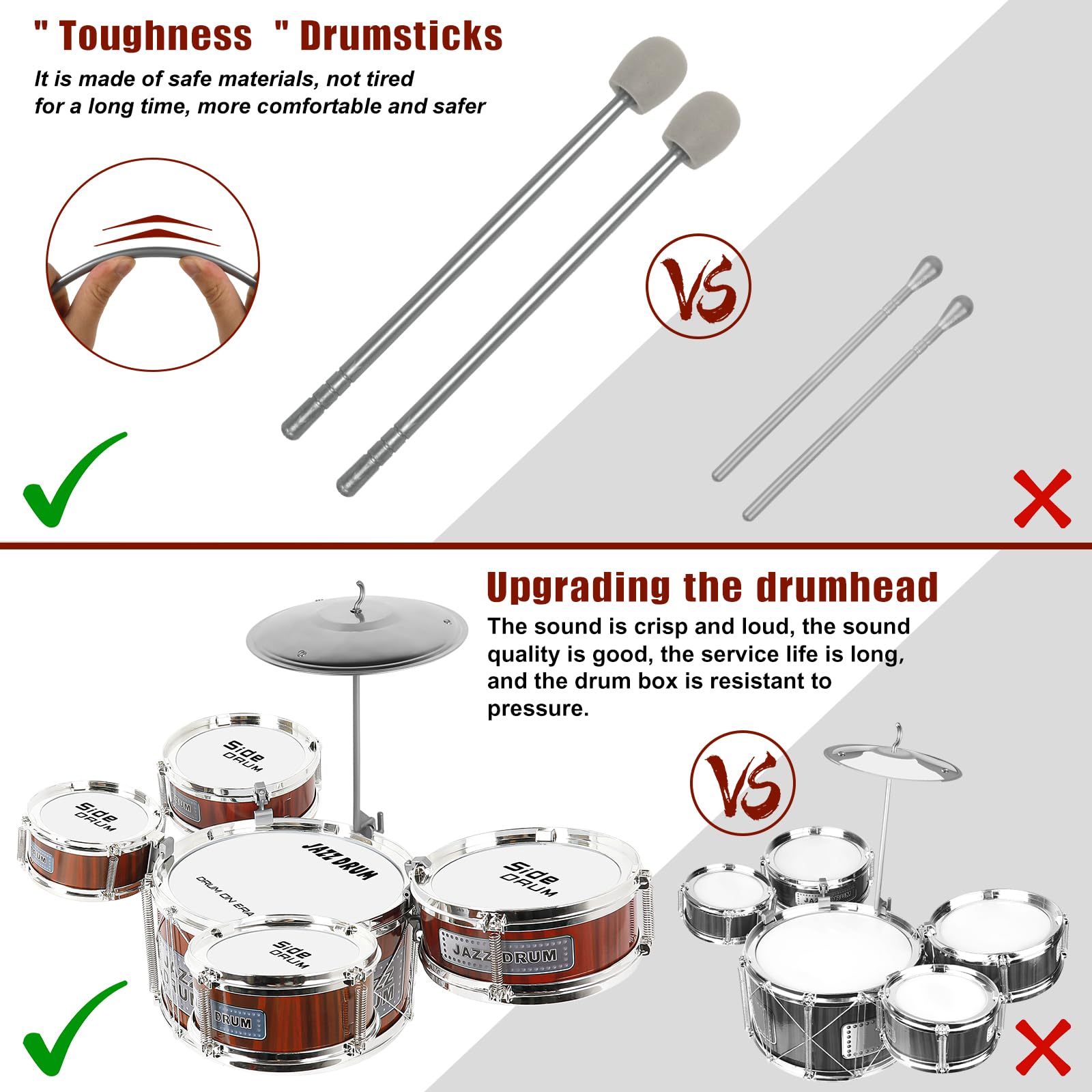 Foto 8 pulgar | Batería Infantil M Sanmersen Jazz Drum Kit De 8 Piezas Con Taburete Y Platillo - Venta Internacional.