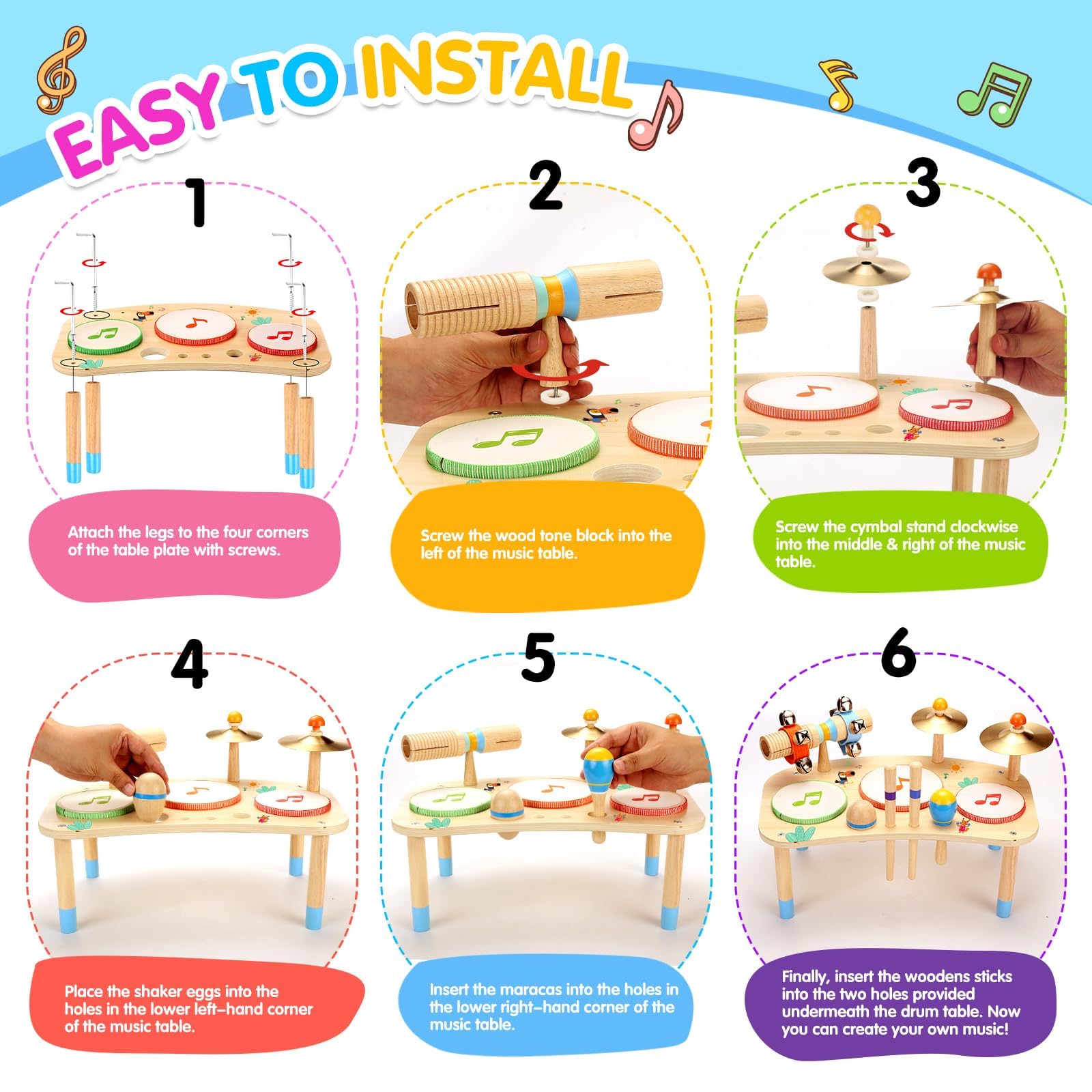 Foto 8 pulgar | Set De Instrumentos Musicales Oathx Kids Drum Set 11 En 1 - Venta Internacional.