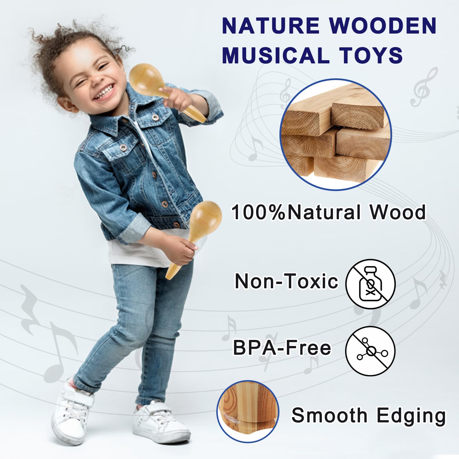 Foto 5 pulgar | Instrumentos Musicales Looikoos Set De Batería De Madera Para Niños De 5 A 9 Años - Venta Internacional.