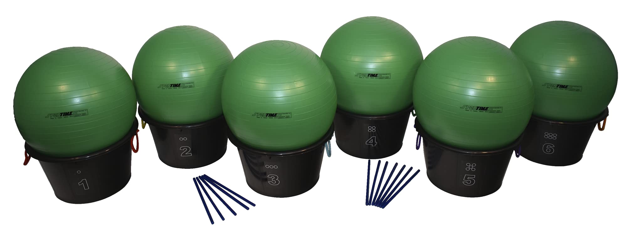 Foto 4 pulgar | Juego De 6 Cubos Drum-n-store Sportime, Color Negro, 18 X 12 Cm - Venta Internacional.