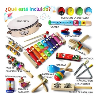 Foto 3 | Instrumentos Musicales Percusión De Madera Para Niños 22pcs Lab.g Multicolor