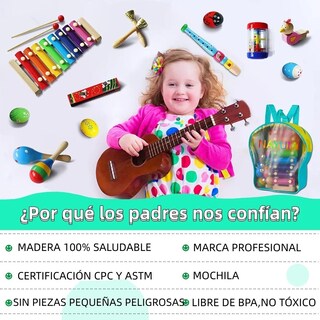 Foto 4 | Instrumentos Musicales Percusión De Madera Para Niños 22pcs Lab.g Multicolor