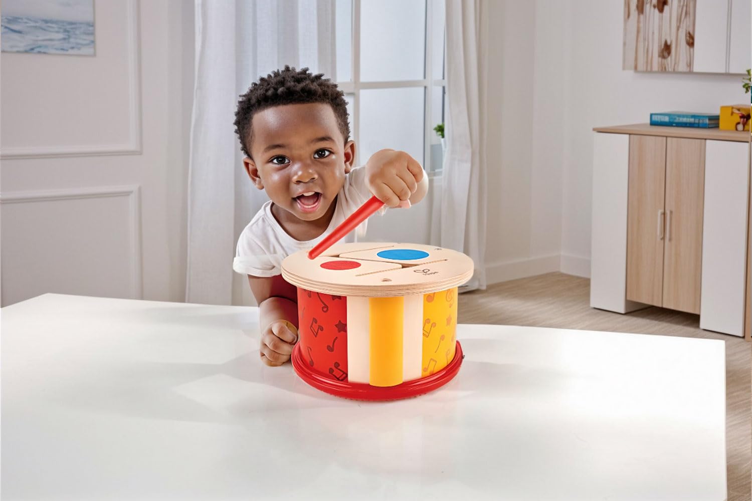 Foto 4 pulgar | Madera Con Forma De Tambor Musical De Doble Cara Para Niños Pequeños Con Palo - Venta Internacional.