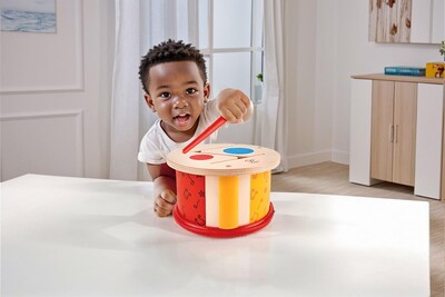 Foto 3 | Madera Con Forma De Tambor Musical De Doble Cara Para Niños Pequeños Con Palo - Venta Internacional.