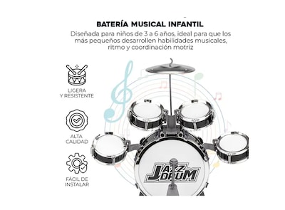 Foto 2 | Xtellar Kit Batería De Juguete Musical Infantil - ¡despierta La Estrella De Rock Dentro De Tu Niño!