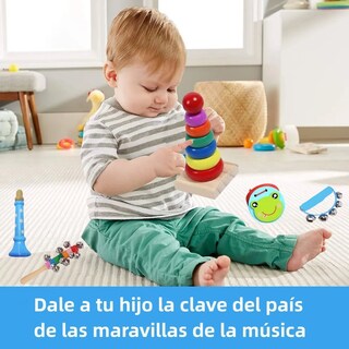 Foto 3 | Instrumentos Musicales Percusión De Madera Para Niños 12pcs Lab.g Azul
