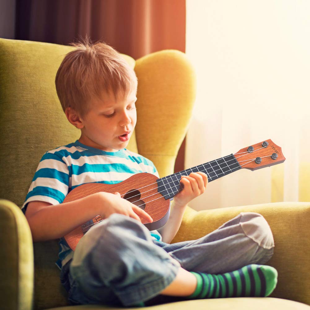 Foto 5 pulgar | Venta Internacional - Ukelele De Juguete Yezi, Instrumento Musical Clásico Para Niños, Color Marrón