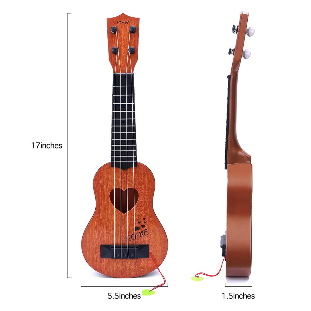 Foto 6 pulgar | Venta Internacional - Ukelele De Juguete Yezi, Instrumento Musical Clásico Para Niños, Color Marrón