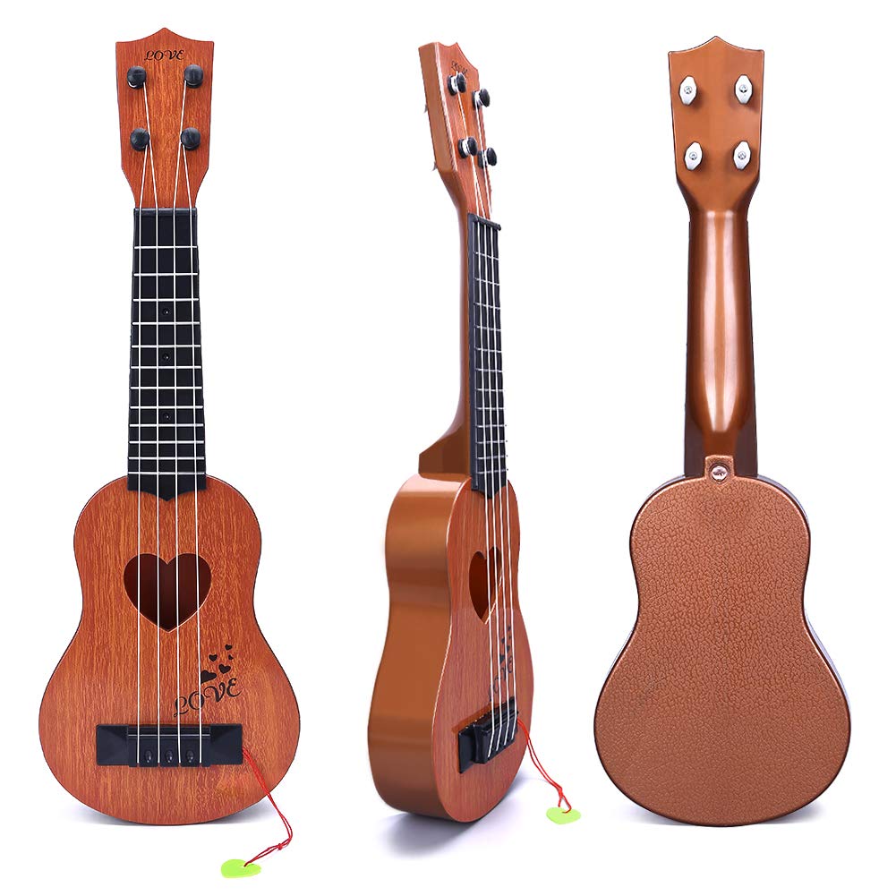 Foto 7 pulgar | Venta Internacional - Ukelele De Juguete Yezi, Instrumento Musical Clásico Para Niños, Color Marrón