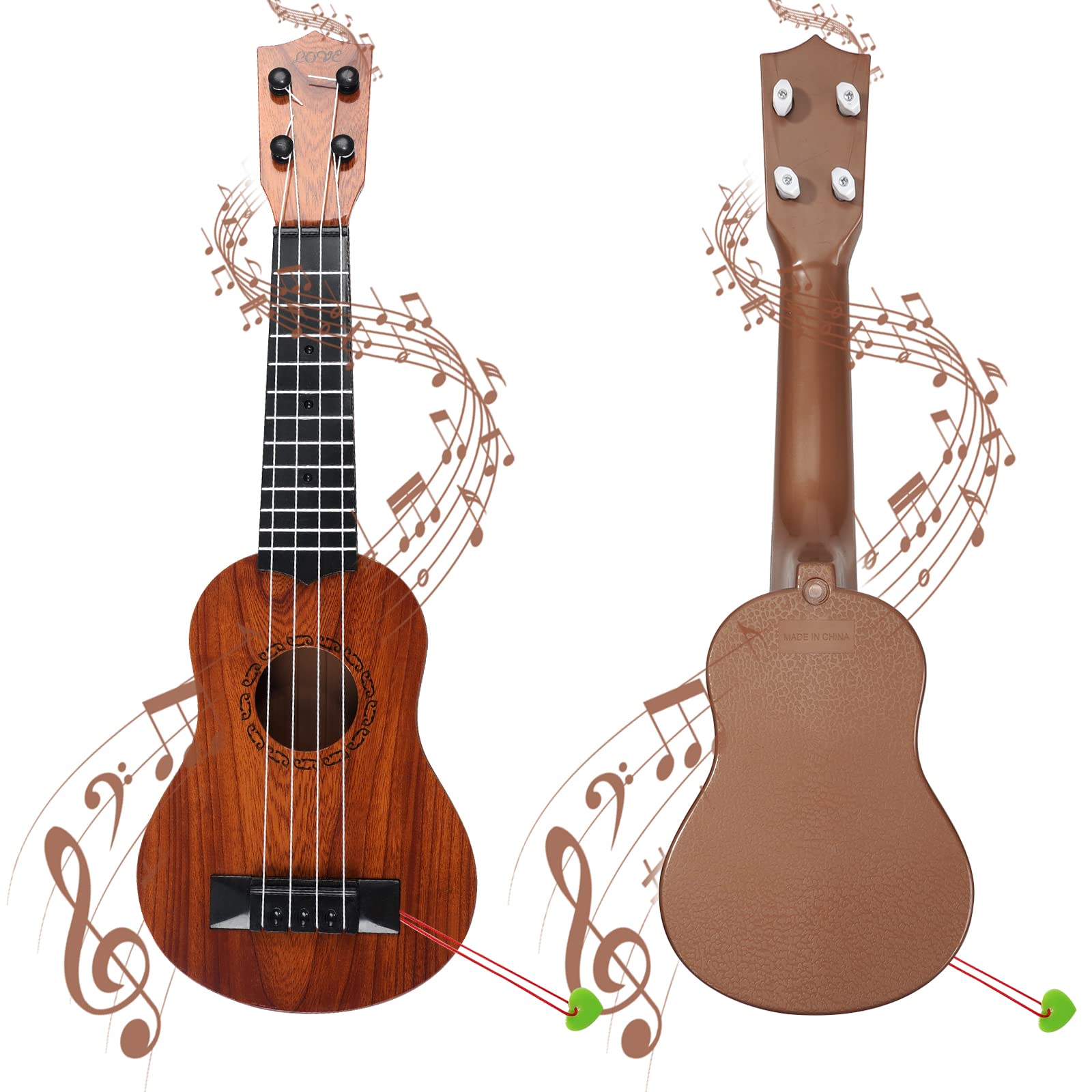 Foto 2 pulgar | Venta Internacional - Guitarra Ukelele Raimy Kids De 17 Pulgadas Y 4 Cuerdas Con Púas, Color Caoba