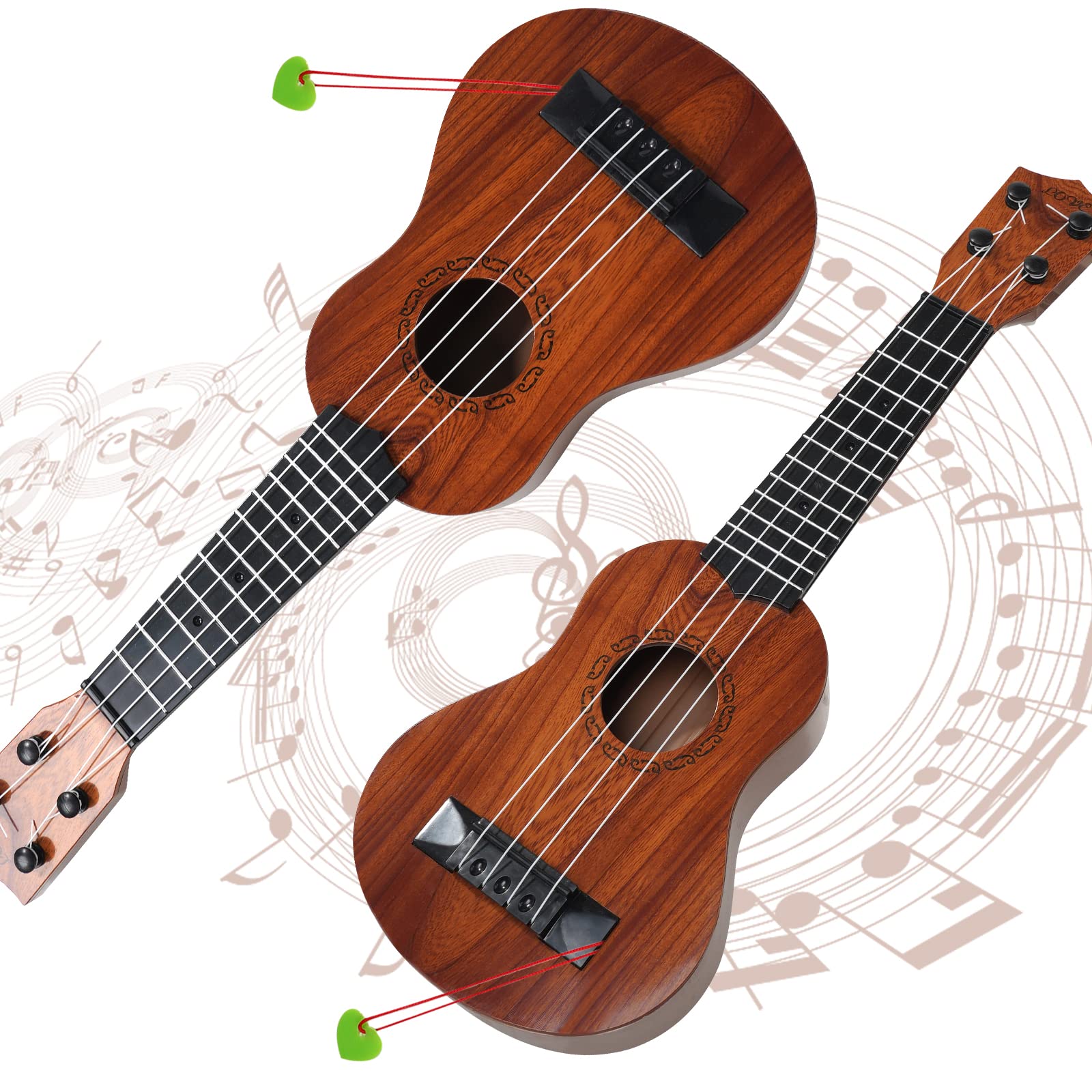 Foto 2 | Venta Internacional - Guitarra Ukelele Raimy Kids De 17 Pulgadas Y 4 Cuerdas Con Púas, Color Caoba