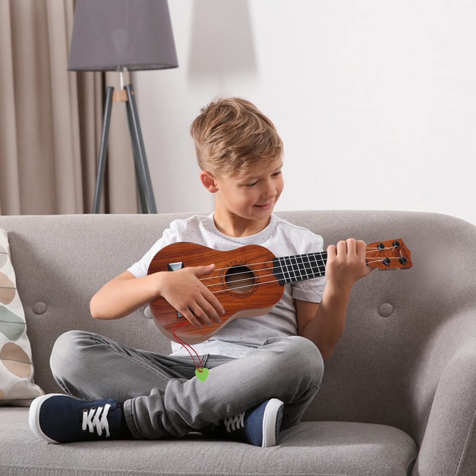 Foto 7 | Venta Internacional - Guitarra Ukelele Raimy Kids De 17 Pulgadas Y 4 Cuerdas Con Púas, Color Caoba