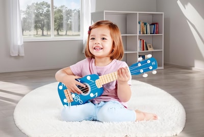 Foto 3 | Ukelele De Juguete Con Forma De Ukelele Para Niños, Madera, Puntos Multicolores, Azul, 53 X 6,6 X 17,5 Cm - Ven