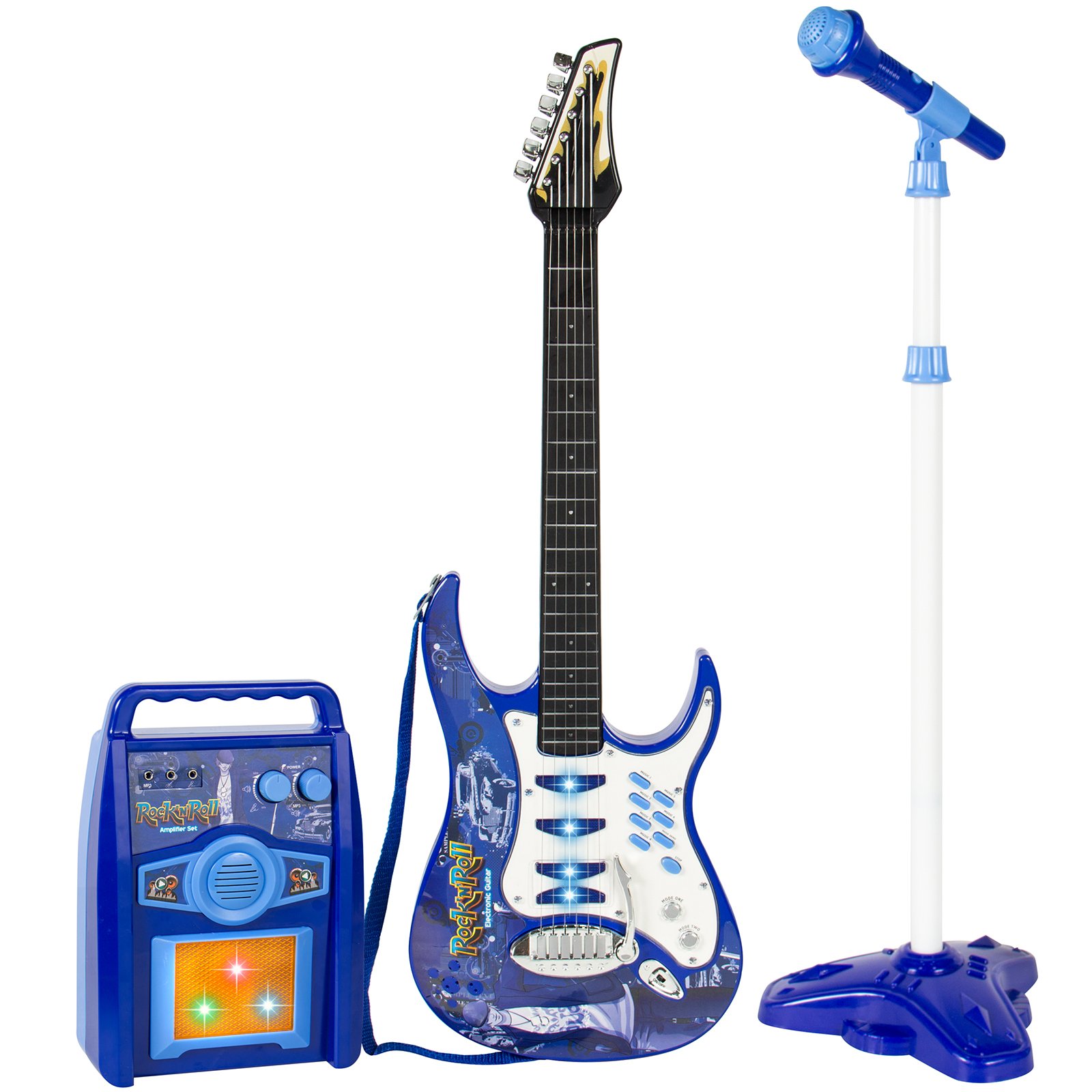 Guitarra Eléctrica Para Niños Toy Choice Products Con 6 Canciones, Color Azul - Venta Internacional.