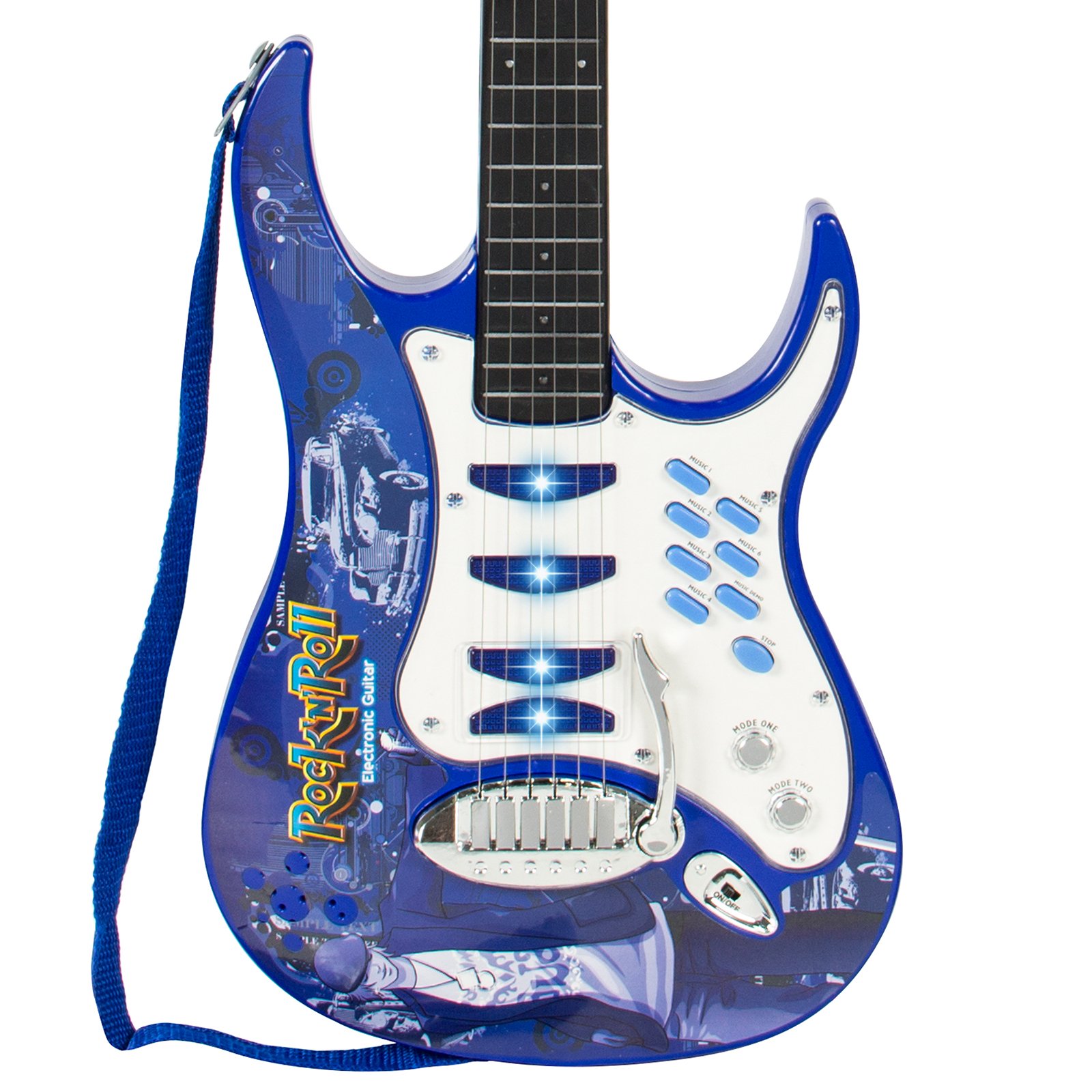 Foto 4 pulgar | Guitarra Eléctrica Para Niños Toy Choice Products Con 6 Canciones, Color Azul - Venta Internacional.