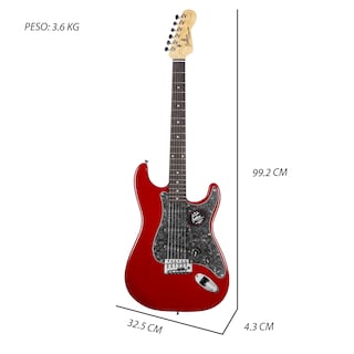 Foto 2 | Paquete Guitarra Eléctrica Jethro Series By Steelpro Roja Diapasón De Maple Para Diestro