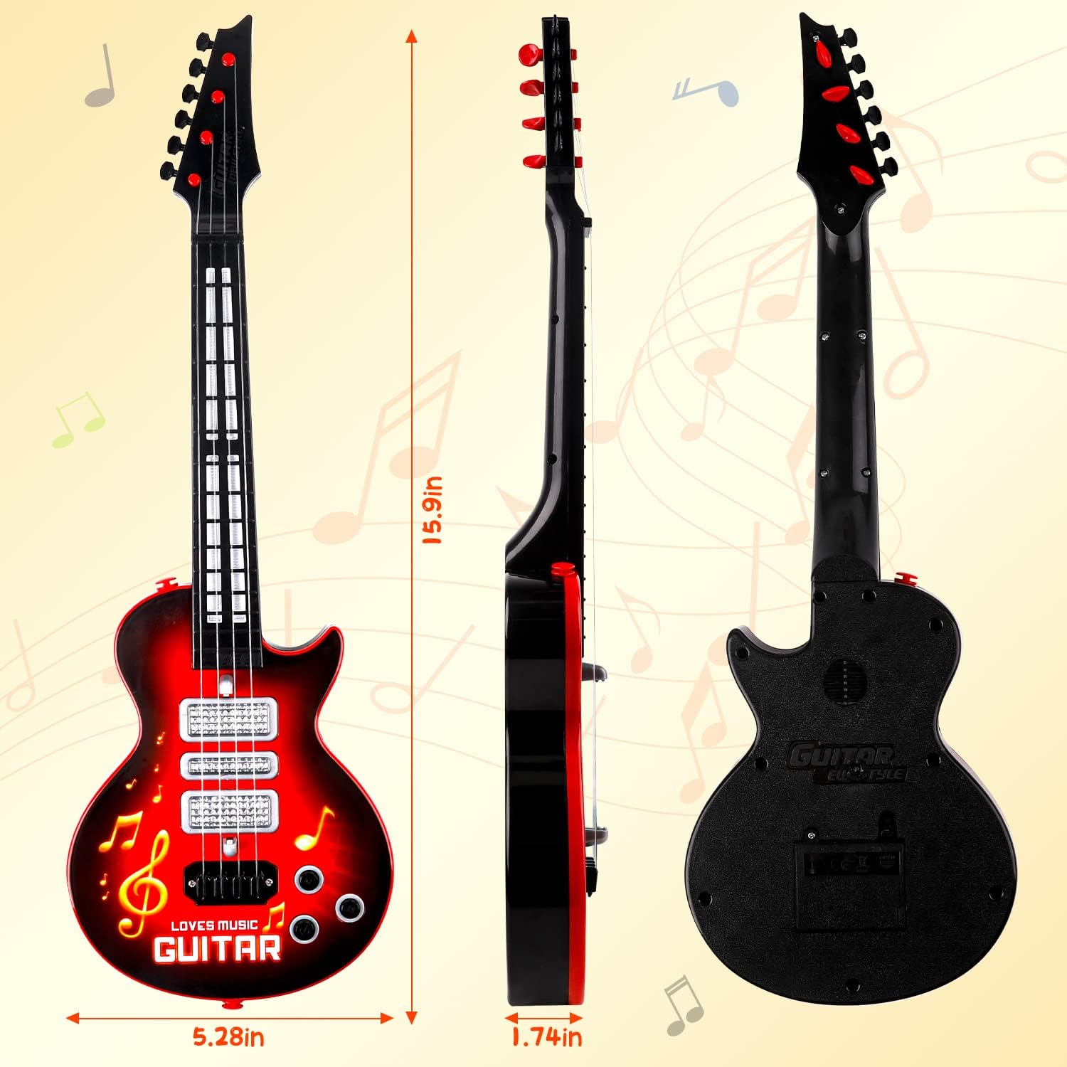 Foto 7 | Guitarra De Juguete Musical M Sanmersen Eléctrica De 4 Cuerdas Para Niños - Venta Internacional.