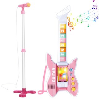 Foto 1 | Set De Guitarra Y Micrófono Deao Kids Con Soporte Ajustable En Altura - Venta Internacional.