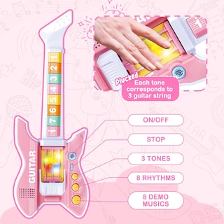 Foto 4 | Set De Guitarra Y Micrófono Deao Kids Con Soporte Ajustable En Altura - Venta Internacional.