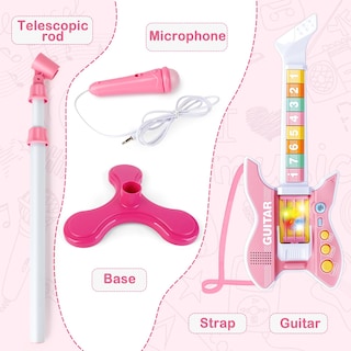 Foto 6 | Set De Guitarra Y Micrófono Deao Kids Con Soporte Ajustable En Altura - Venta Internacional.