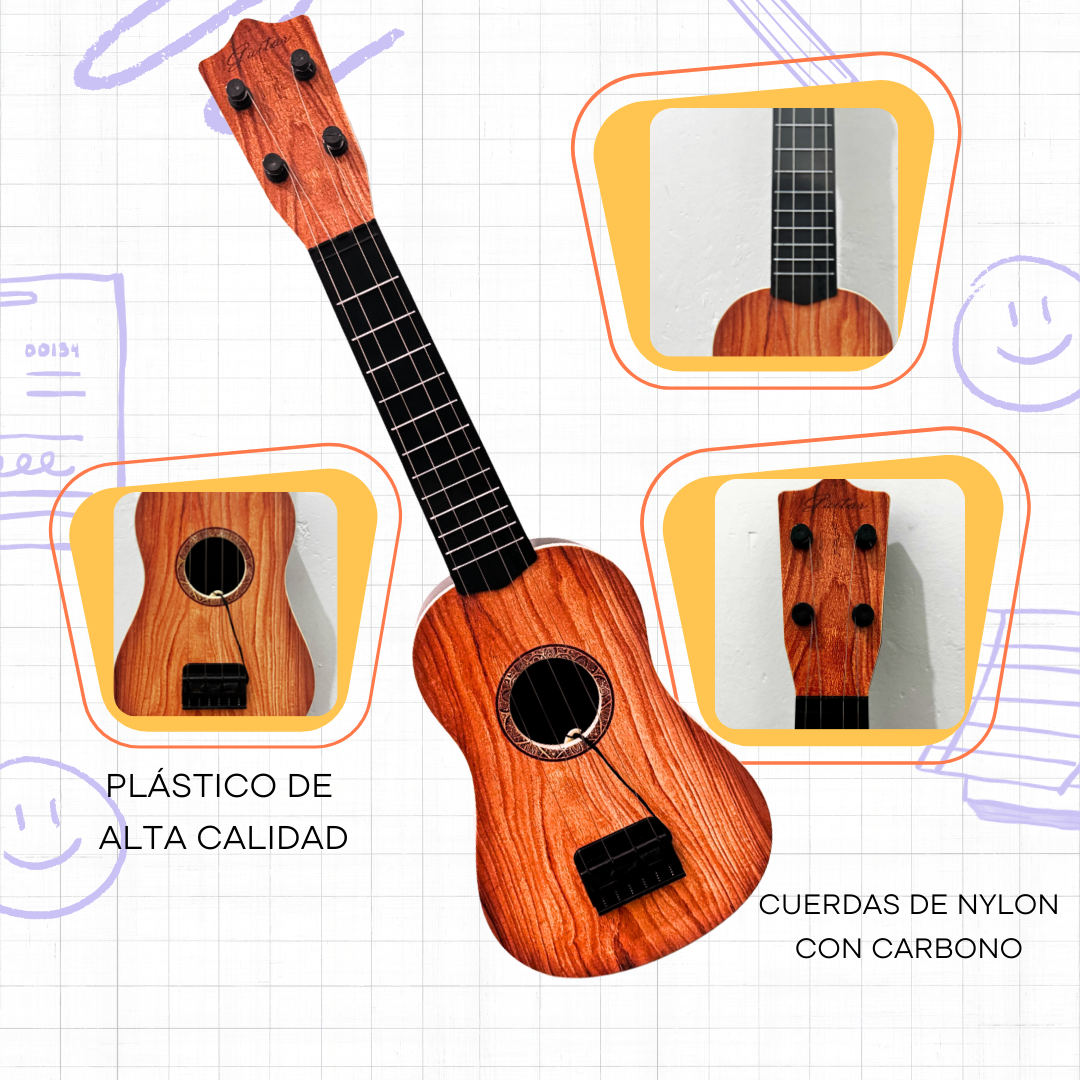 Foto 5 pulgar | Guitarra De Juguete De Plástico Resistente Color Madera Con Plumilla
