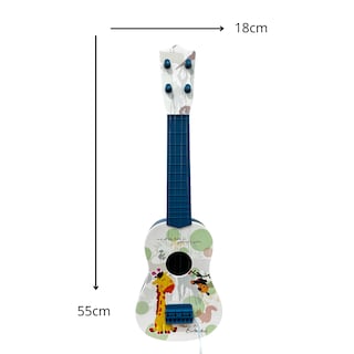 Foto 3 | Guitarra De Juguete Infantil Blanca Con Azul Con Cuerdas Y Plumilla Diseño De Animales