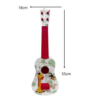 Foto 3 | Guitarra De Juguete Infantil Blanca Con Rojo Con Cuerdas Y Plumilla Diseño De Animales